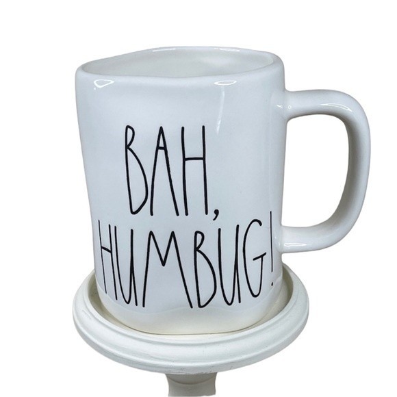 Rae Dunn 'Bah, Humbug' White Holiday Christmas Coffee Mug - Picture 1 of 5